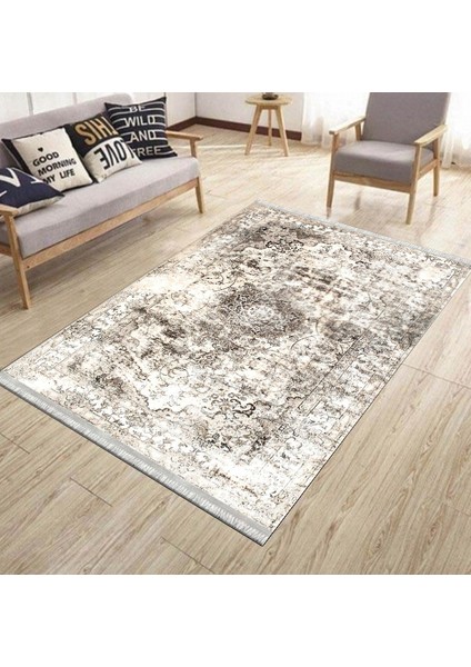 Eskitme Vintage Halı Kaymaz Taban Kilim Yıkanabilir Yolluk Dot Tabanlı Salon Halısı 4140A modelleri