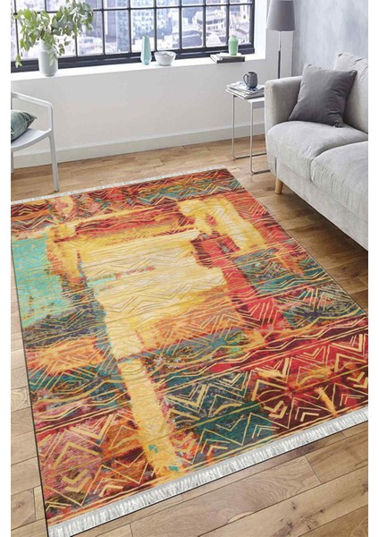 Iskandinav Desen Çok Renkli Kaymaz Taban Kilim Yıkanabilir Yolluk Dot Tabanlı Salon Halısı 4172A fırsatları