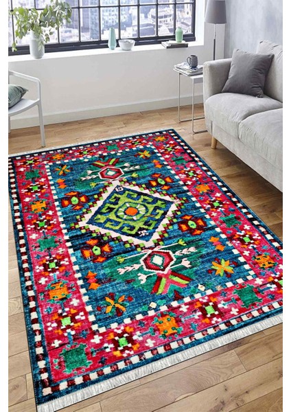 Otantik Vintage Desen Kaymaz Taban Kilim Yıkanabilir Yolluk Dot Tabanlı Salon Halısı 4190A fırsatları