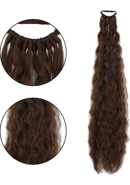 Lastik Tokalı At Kuyruğu Kabarık Afro Dalgalı - Kumral