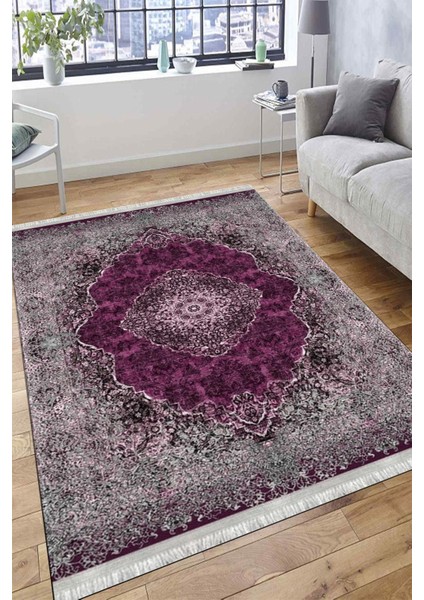 Otantik Mor Kilim Yıkanabilir Halı Kaymaz Taban Kilim Dot Tabanlı Oturma Odası Halısı 4003A fırsatları