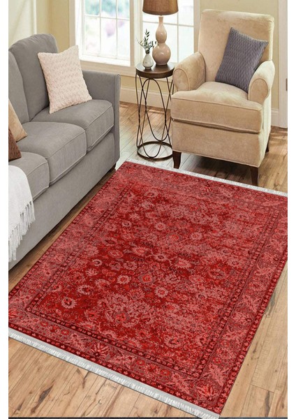 Eskitme Çiçek Desenli Halı Kaymaz Taban Kilim Yıkanabilir Yolluk Dot Tabanlı Salon Halısı 4162A