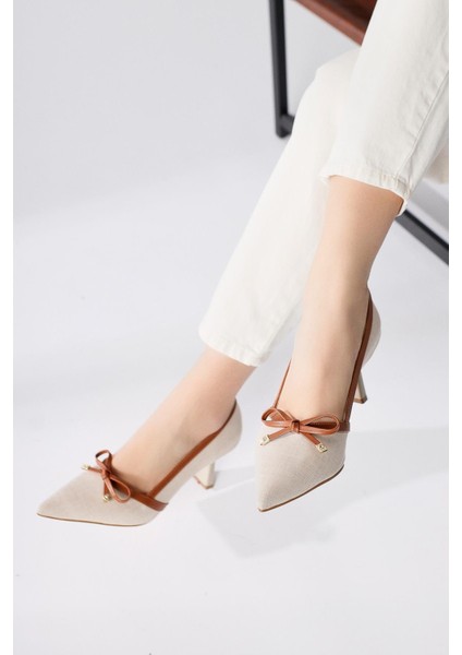 Loviisa Bej-Kahve Fiyonk Detaylı Topuklu Ayakkabı modelleri