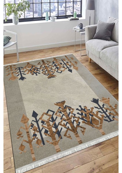 Vintage Otantik Halı Kaymaz Taban Kilim Yıkanabilir Yolluk Dot Tabanlı Salon Halısı 4212B fırsatları
