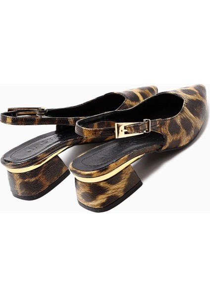 Nadiya Leopar Desenli Kemerli Topuklu Kadın Ayakkabı indirimleri