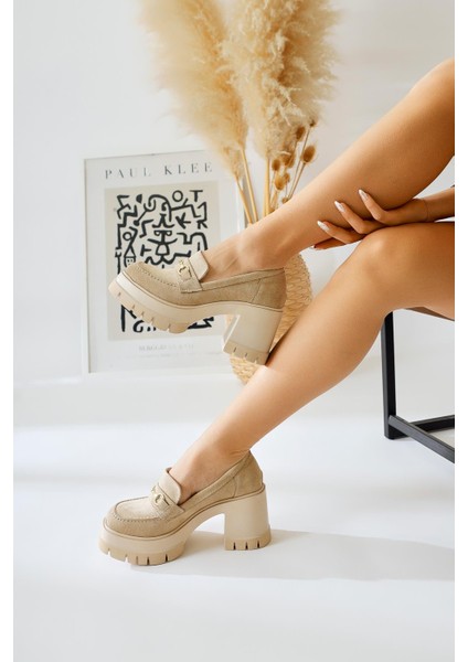 Manija Bej Süet Toka Detaylı Platformlu Makosen Ayakkabı fiyatları