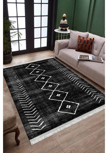Iskandinav Desenli Halı Kaymaz Taban Kilim Yıkanabilir Yolluk Dot Tabanlı Salon Halısı 4104B fiyatları