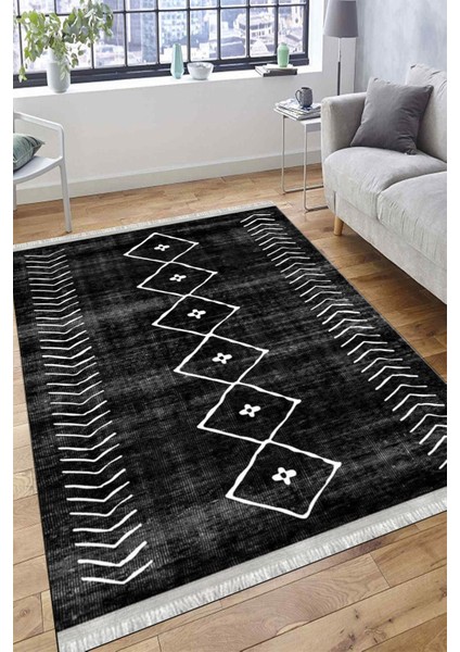 Iskandinav Desenli Halı Kaymaz Taban Kilim Yıkanabilir Yolluk Dot Tabanlı Salon Halısı 4104B fırsatları