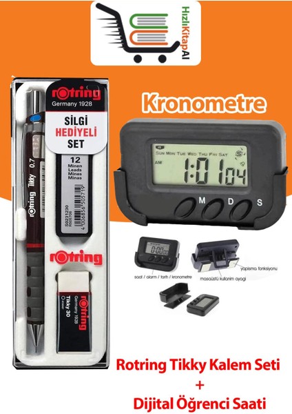 Rorting Tikky Kalem Seti+Kronometre Dijital Saat fiyatları