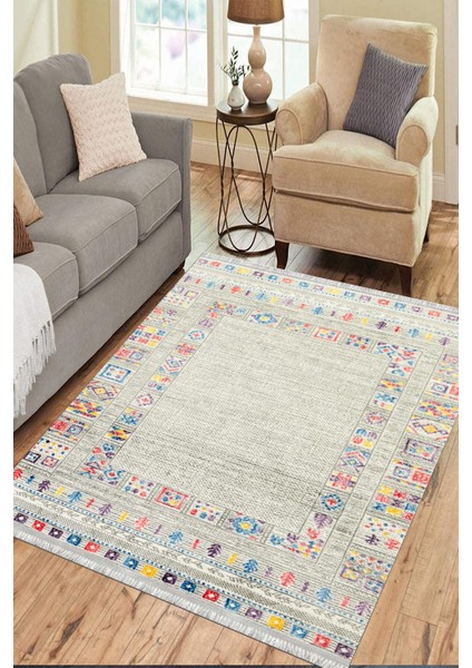 Otantik Desen Yolluk Kaymaz Taban Kilim Yıkanabilir Yolluk Dot Tabanlı Salon Halısı 4133H
