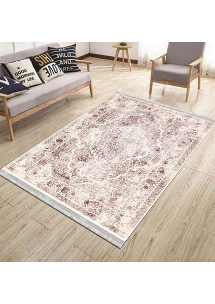Vintage Halı Yıkanabilir Halı Kaymaz Taban Kilim Dot Tabanlı Oturma Odası Halısı 4042A modelleri