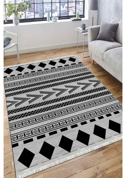 Geometrik Figürlü Halı Kaymaz Taban Kilim Yıkanabilir Yolluk Dot Tabanlı Salon Halısı 4120A fırsatları