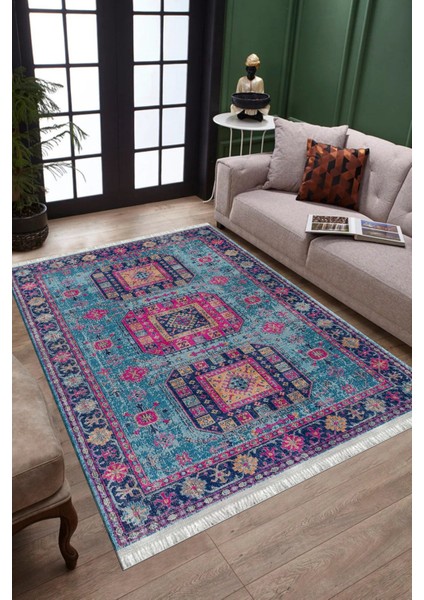 Vintage Halı Yolluk Kaymaz Taban Kilim Yıkanabilir Dot Tabanlı Salon Halısı 4137B fiyatları