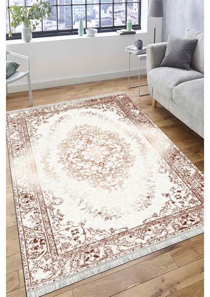 Eskitme Klasik Desen Kaymaz Taban Kilim Yıkanabilir Yolluk Dot Tabanlı Salon Halısı 4180A fırsatları