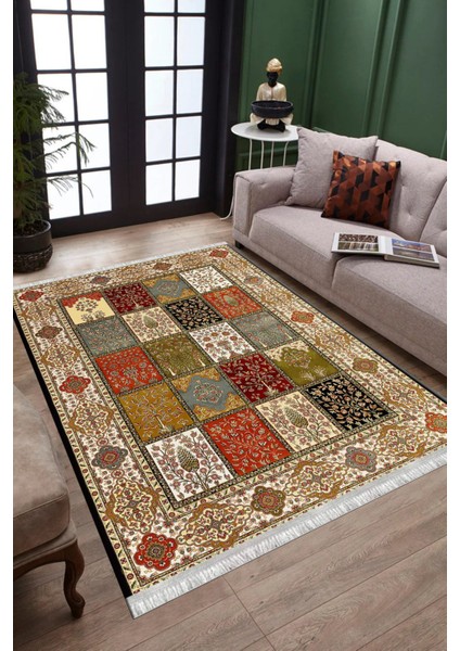 Motifli Kilim Yıkanabilir Halı Kaymaz Taban Kilim Dot Tabanlı Oturma Odası Halısı 4005F fiyatları