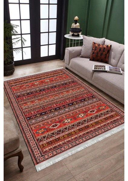 Kırmızı Klasik Halı Yıkanabilir Halı Kaymaz Taban Kilim Dot Tabanlı Oturma Odası Halısı 4057A fiyatları