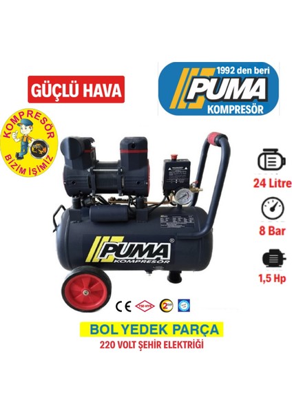 24 Litre Yüksek Verimli Kompresör (Yağsız)