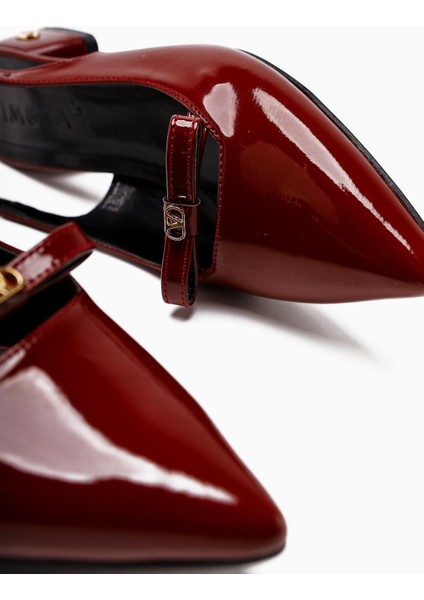 Sevy Borda Rugan Toka Detaylı Kısa Topuklu Kadın Ayakkabı fırsatları