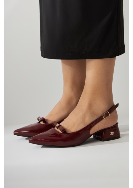 Sevy Borda Rugan Toka Detaylı Kısa Topuklu Kadın Ayakkabı indirimleri