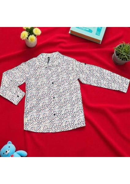 Baskılı Uzun Kol Gömlek - Nanıca Kıds - NNC122146 - Mavi - 4 Yaş - NNC122146-MAVI-4 Yaş Mavi