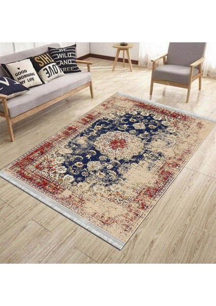 Eskitme Otantik Halı Yıkanabilir Halı Kaymaz Taban Kilim Dot Tabanlı Oturma Odası Halısı 4037A modelleri