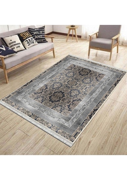 Gri Klasik Desen Halı Kaymaz Taban Kilim Yıkanabilir Yolluk Dot Tabanlı Salon Halısı 4164A modelleri