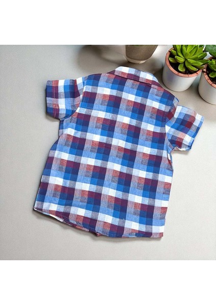 Ekose Kısa Kol Gömlek - Nanıca Kıds - NNC121104 - Mavi - 3 Yaş - NNC121104-MAVI-3 Yaş Mavi fiyatları