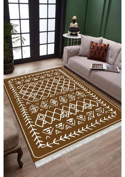 Iskandinav Figürlü Yolluk Kaymaz Taban Kilim Yıkanabilir Yolluk Dot Tabanlı Salon Halısı 4123C fiyatları