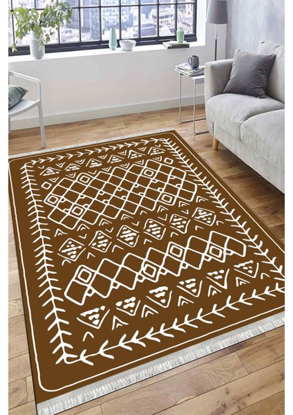 Iskandinav Figürlü Yolluk Kaymaz Taban Kilim Yıkanabilir Yolluk Dot Tabanlı Salon Halısı 4123C fırsatları