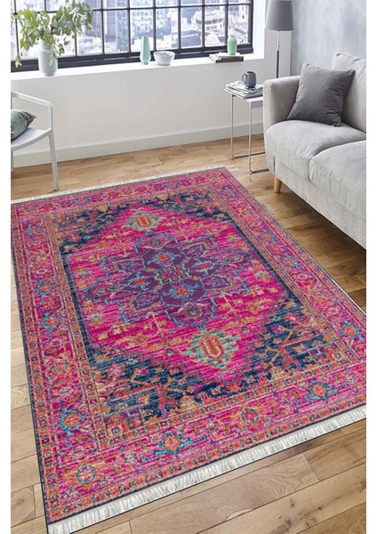Otantik Vintage Desen Kaymaz Taban Kilim Yıkanabilir Yolluk Dot Tabanlı Salon Halısı 4191A fırsatları