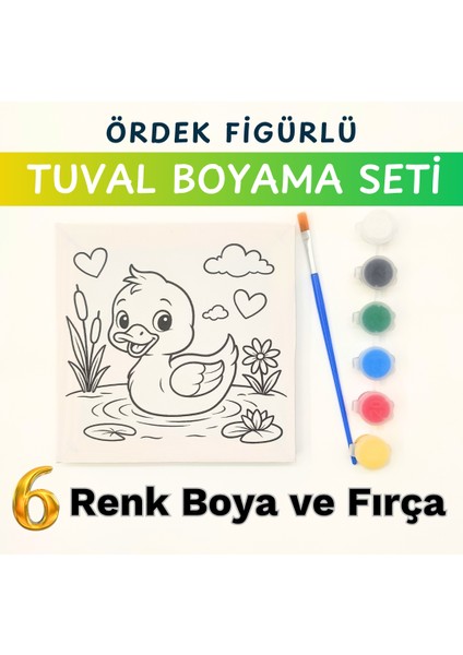 Ahşap Çerçeveli Çocuk Tuval Seti – 3-6 Yaş Için Boyama Tuvali, Fırça ve Akrilik Boya