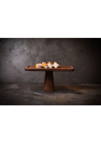 Dikdörtgen Taramalı Ahşap Pasta Kek Standı , Ahşap Ayaklı Kek Standı,sunumluk, Peynir Tabağı fiyatları