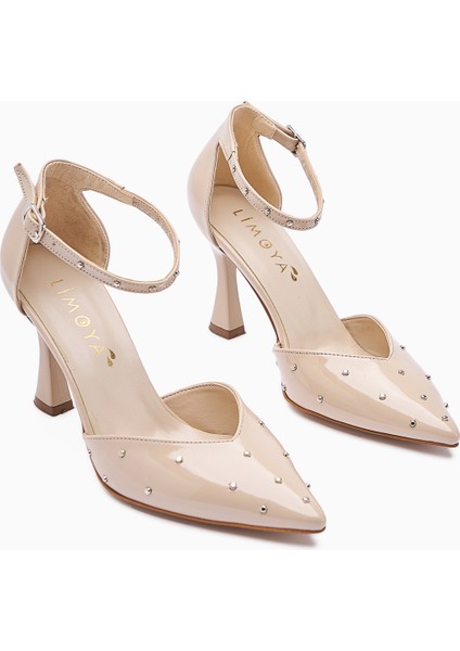 Senida Ten Troklu Sivri Burunlu Kadın Topuklu Ayakkabı