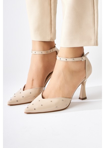 Senida Ten Troklu Sivri Burunlu Kadın Topuklu Ayakkabı modelleri