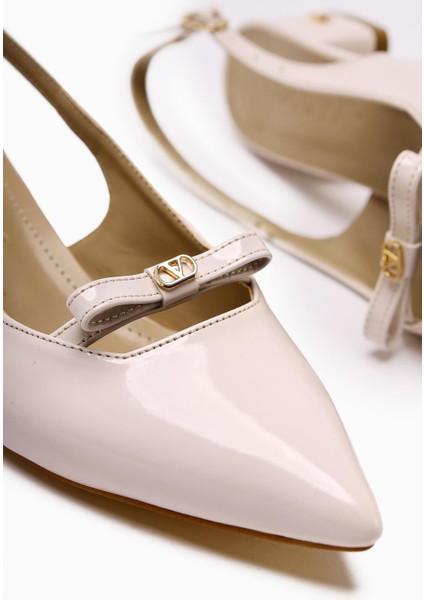 Sevy Bej Rugan Toka Detaylı Kısa Topuklu Kadın Ayakkabı fırsatları