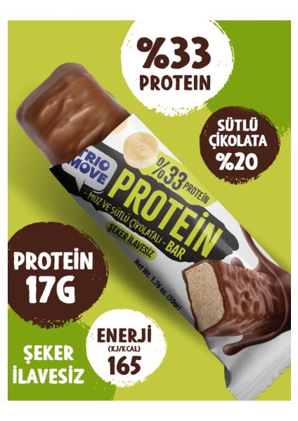 Trıo Move %33 Proteın Bar Muz ve Sütlü 50 gr modelleri