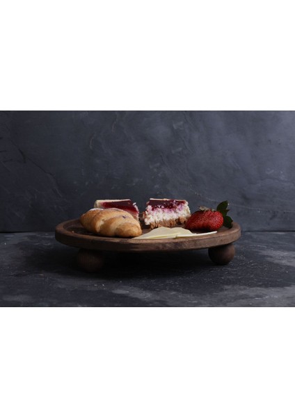 Ahşap Sunumluk Ayaklı Sunumluk Ahşap Ceviz Renk fırsatları