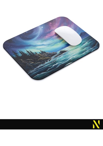 Kuzey Işıkları Manzaralı Ergonomik Mouse Pad - 23 cm x 19 cm - Kaydırmaz Taban Ev ve Ofis Kullanımı Için Ideal Fare Altlığı Mousepad modelleri