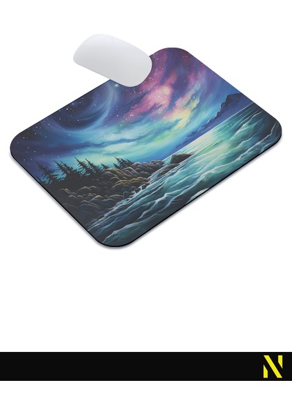Kuzey Işıkları Manzaralı Ergonomik Mouse Pad - 23 cm x 19 cm - Kaydırmaz Taban Ev ve Ofis Kullanımı Için Ideal Fare Altlığı Mousepad indirimleri
