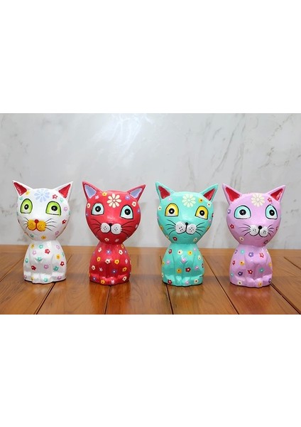 Ahşap 4'lü Kedi Seti Polos:15