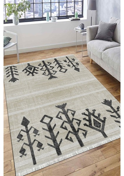 Vintage Otantik Halı Kaymaz Taban Kilim Yıkanabilir Yolluk Dot Tabanlı Salon Halısı 4212C fırsatları