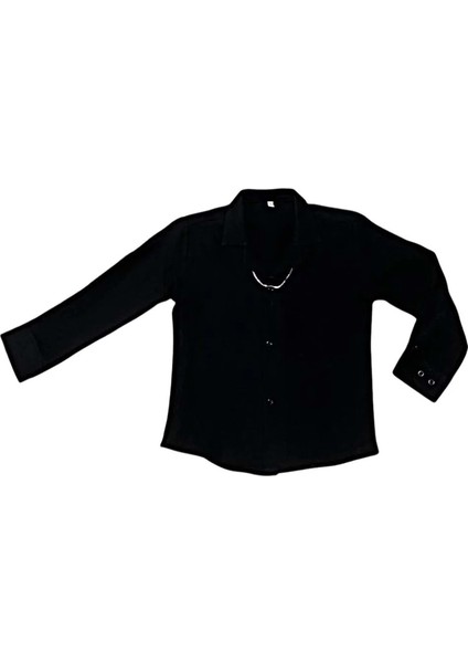 Müslin Zincirli Gömlek Siyah