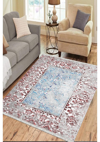 Otantik Halı Kaymaz Taban Kilim Yıkanabilir Yolluk Dot Tabanlı Salon Halısı 4210A