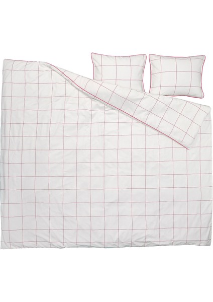 Bredvecklare Nevresim Seti 240 x 220 cm Beyaz Pembe Çift Kişilik Pamuklu Yumuşak Çıtçıtlı fiyatları
