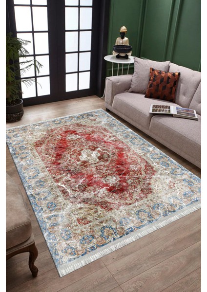 Eskitme Çiçekli Desen Kaymaz Taban Kilim Yıkanabilir Yolluk Dot Tabanlı Salon Halısı 4167A fiyatları