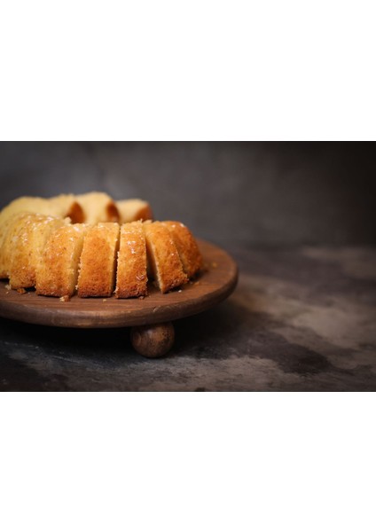 Büyük Boy 29 cm Ahşap Sunumluk Ayaklı Sunumluk Ahşap Ceviz Renk