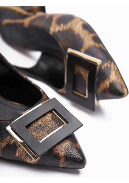 Tiana Leopar Desenli Tokalı Topuk Detaylı Kadın Ayakkabı modelleri