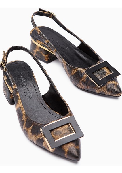 Tiana Leopar Desenli Tokalı Topuk Detaylı Kadın Ayakkabı fırsatları
