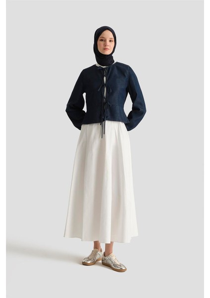 Tencel Bluz 25YD9127 Koyu Lacivert