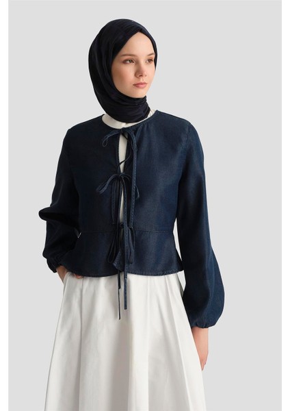 Tencel Bluz 25YD9127 Koyu Lacivert fırsatları